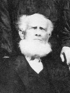 Black and white photo of Elijah E. Richardson in civilian clothing, formerly a Musician in Company H, 80th Indiana Volunteer Infantry Regiment, post-war, enhanced image.
