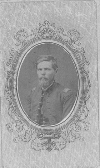 Black and white photo of William M. Duncan in uniform as 2nd Lieutenant of Comapny A, 80th Indiana Volunteer Infantry Regiment, circa 1862-1864, original image.