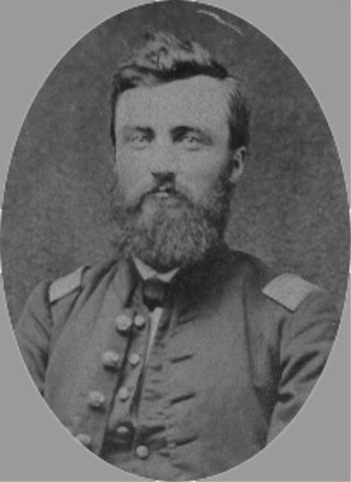 Black and white photo of James S. Morgan in uniform of 2nd Lieutenant of Company E, 80th Indiana Volunteer Infantry Regiment, circa 1862-1864, original image.