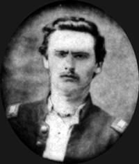 Black and white photo of 1st Lieutenant Bailey McConnell of Company K, 80th Indiana, wearing his Union Army officer's uniform