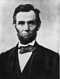 Black and white photograph of US President Abraham Lincoln taken November 8, 1863