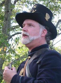 Scott Cantwell Meeker, portraying an 80th Indiana soldier at the 1862 battle of Perryville, Kentucky