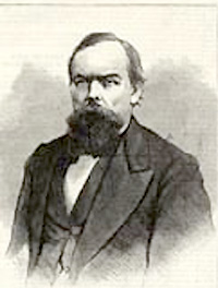 Black and white print of Indiana Governor Oliver P. Morton
