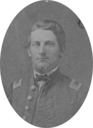 Black and white photo of Alfred D. Owen, Field & Staff, 80th Indiana Volunteer Infantry, in uniform, original image.