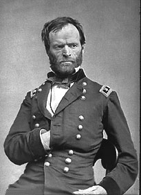 Black and white photograph of Major General William T. Sherman in his officer's uniform
